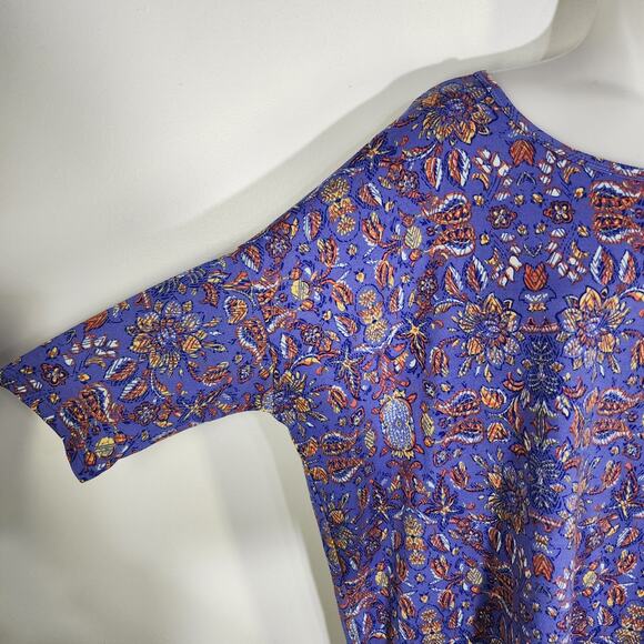 Lularoe Women Irma Tunic T Shirt Multicolor Size Medium Floral Round Neck Hi-Low - Picture 6 of 9